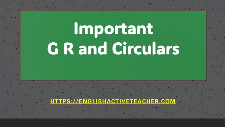Important G R and Circulars