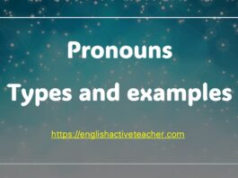 Pronouns Types and examples