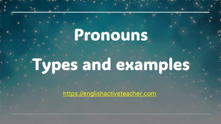 Pronouns Types and examples