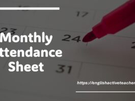 Monthly Attendance Sheet