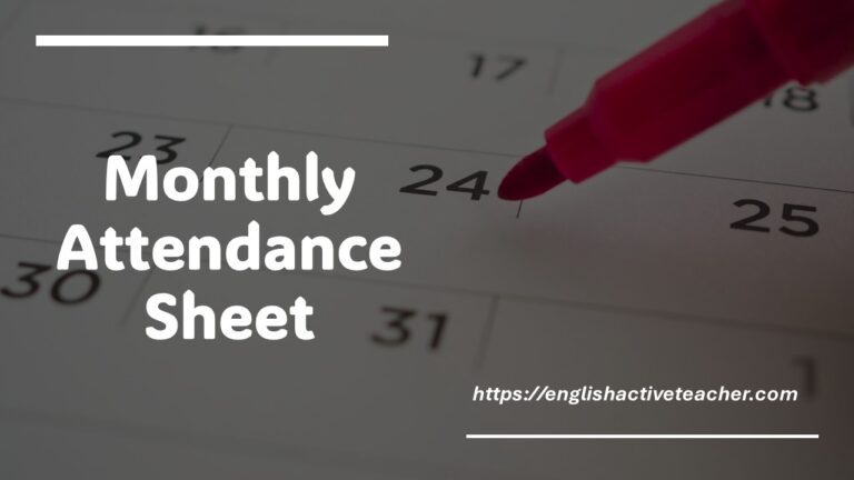 Monthly Attendance Sheet