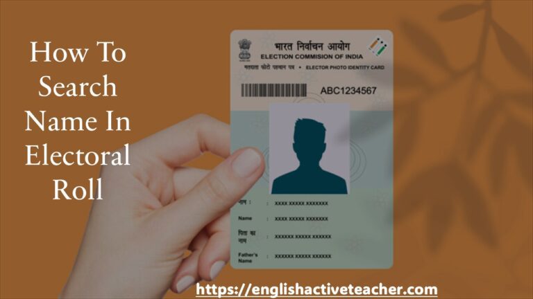 How To Search Name In Electoral Roll