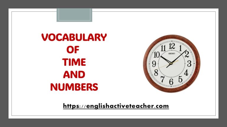 Vocabulary of Time and Numbers